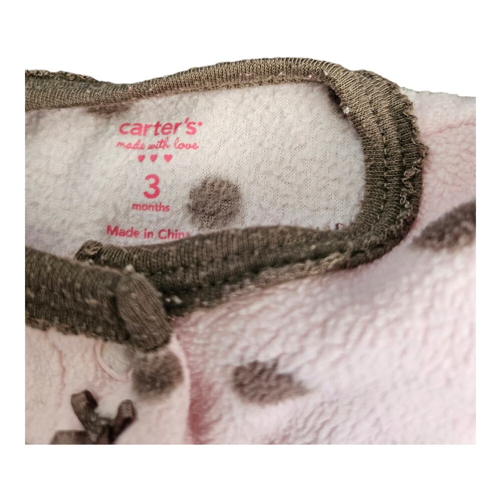 Carter's Pink Polka Dot 3m Sleeveless Snap Closure Sleeper - Picture 2 of 9